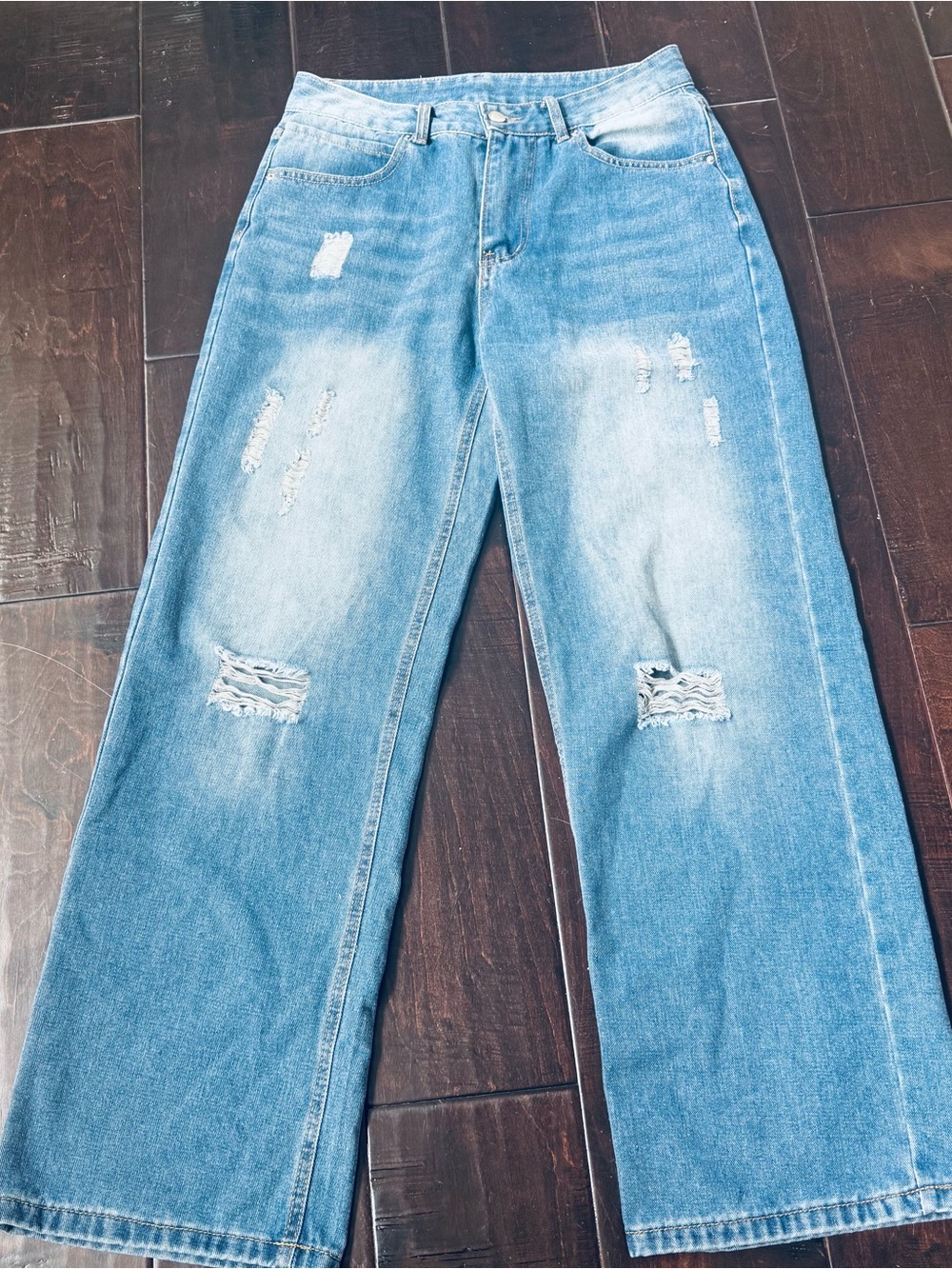 Like new High Waist Wide Leg ‘90’s Dad 
Jeans  Distressed Wide-Leg Jeans